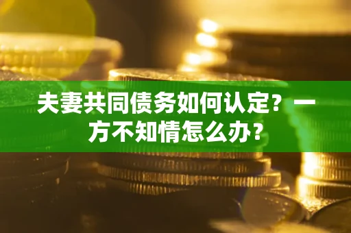 北京夫妻共同债务如何认定？一方不知情怎么办？