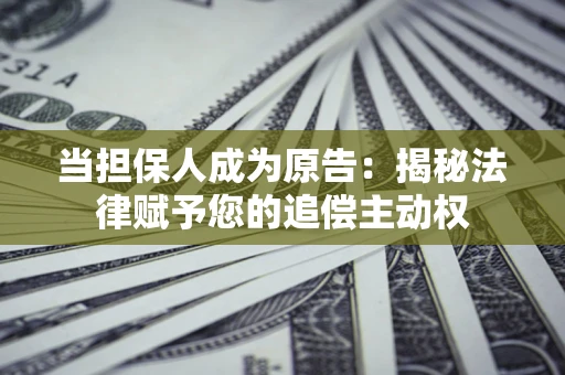 北京当担保人成为原告:揭秘法律赋予您的追偿主动权 北京当担保人成为原告:揭秘法律赋予您的追偿主动权